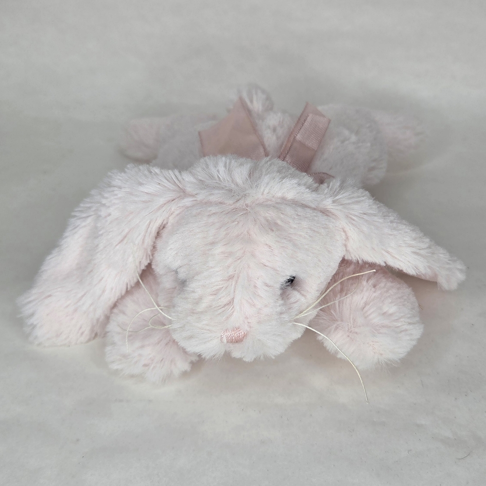 Bearington Baby Pink Plush Bunny Rattle